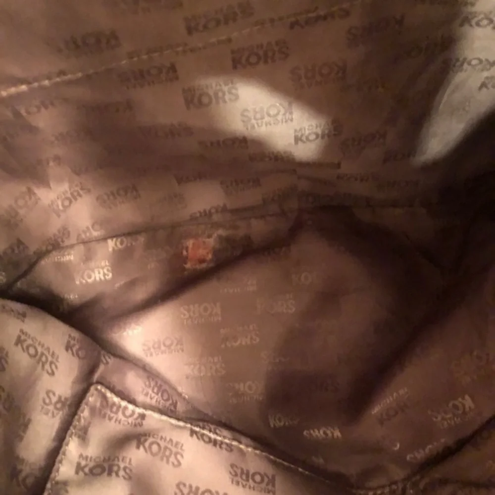 Michael kors brown monogram signature tote bag